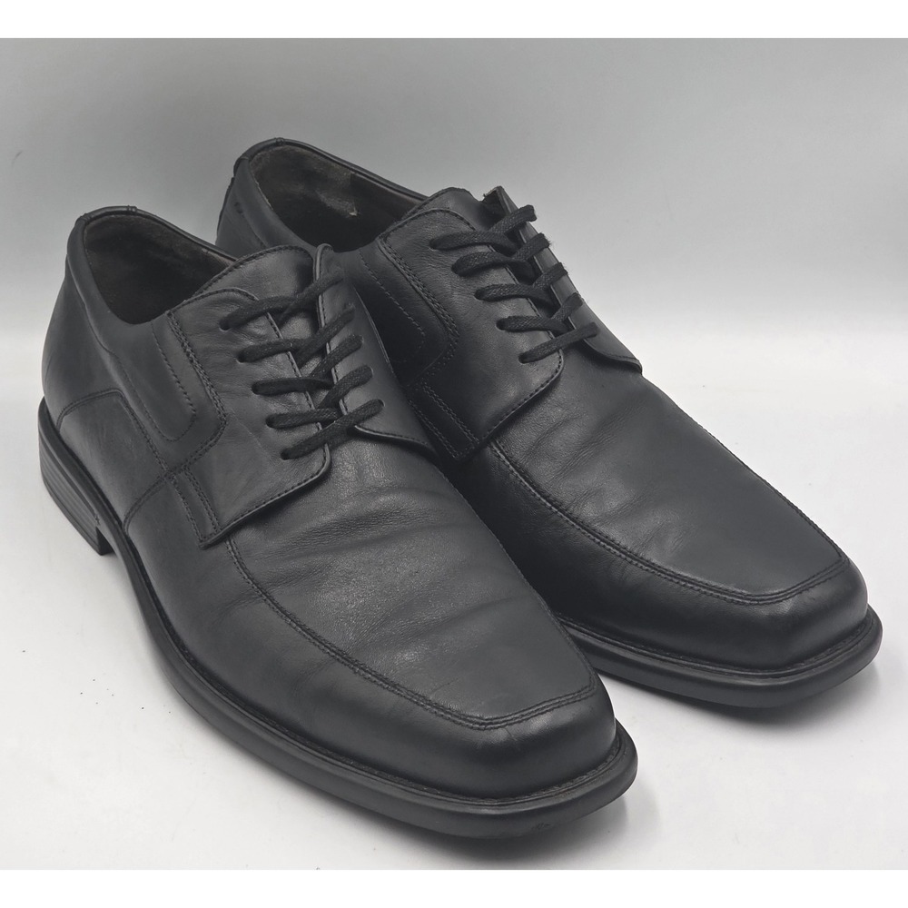 Johnston & Murphy J&M Flex Sheepskin Mens 11.5M Black Leather Oxford Shoes